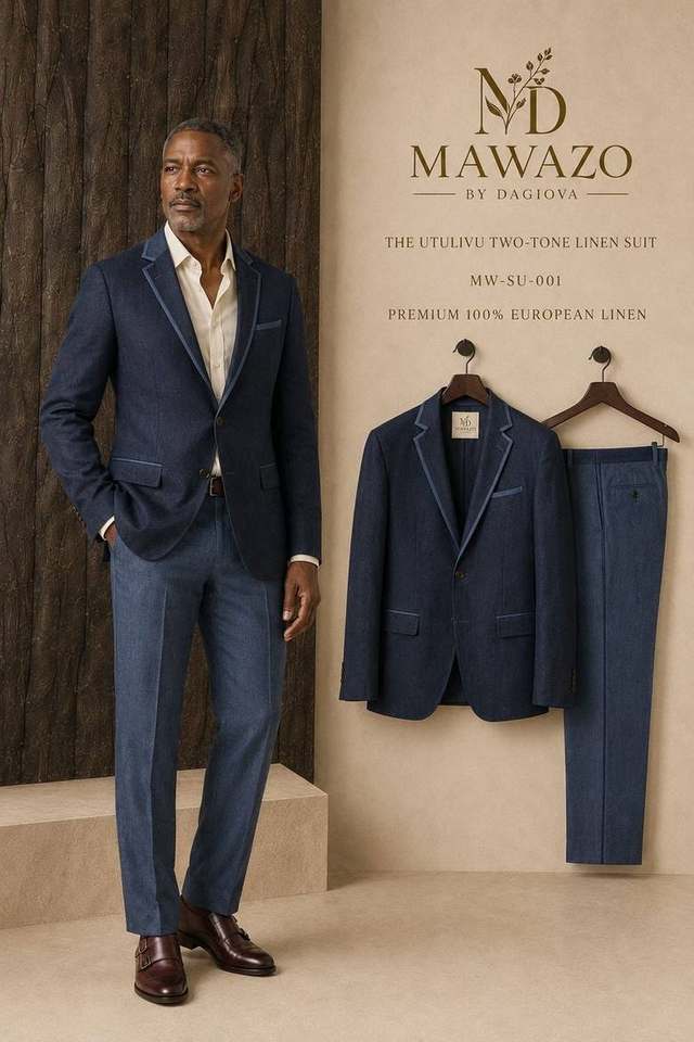 The Utulivu Two-Tone Linen Suit